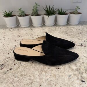 Cole Haan Black Suede Pointed Toe Mule Loafers‎ | Size 8